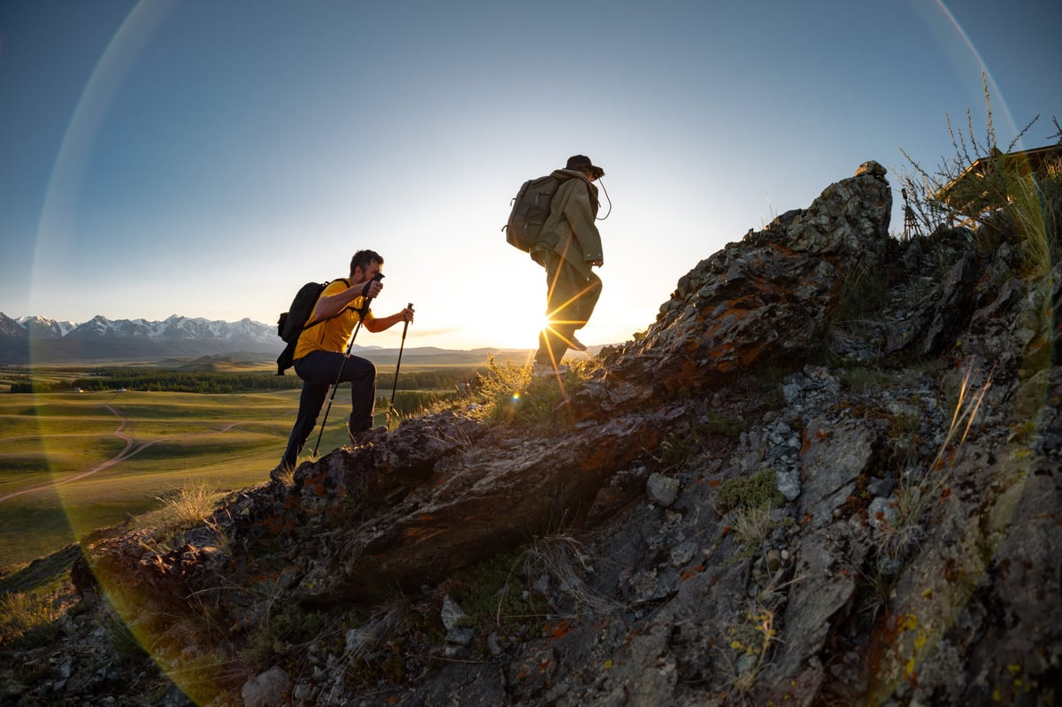 Summer group hiking adventure